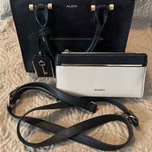 ALDO Black Bag with Ocoissa Wallet